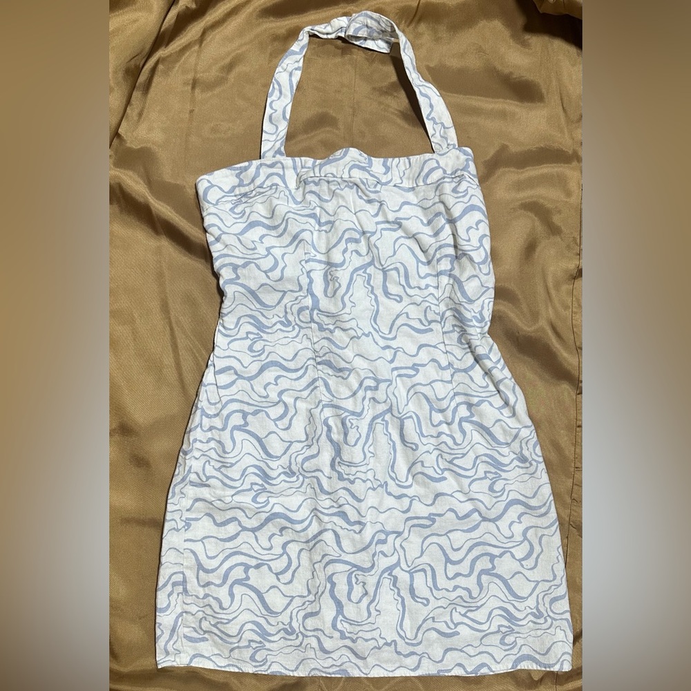 Abercrombie & Fitch Blue and White Halter Dress